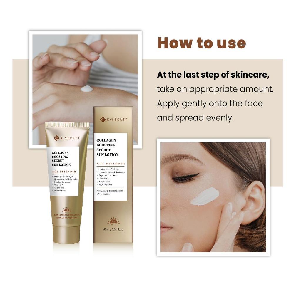 K-SECRET Collagen Boosting Secret Sun Lotion SPF50+ PA++++ 60ml