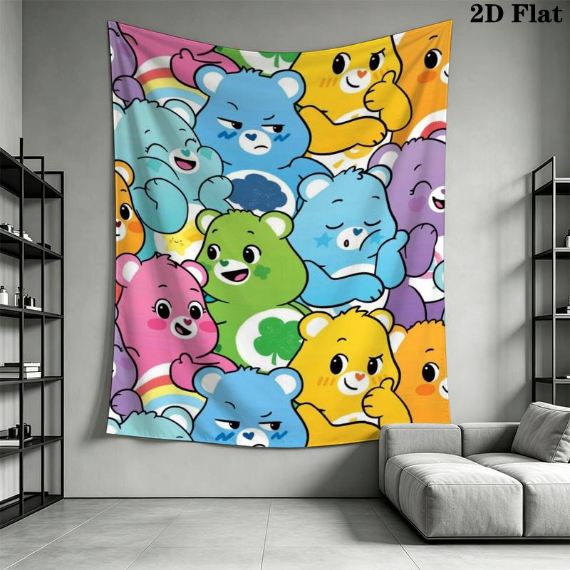 Care Bears Wall Tapestry Aesthetic Wall Hanging Printed Fabric Blanket Decorative Tapestries for Bedroom Living Room Home Decor