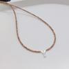 Elegant 2m Zircon Beaded Clavicle Chain: 26-Letter Deep Sea Shell Necklace for Women.