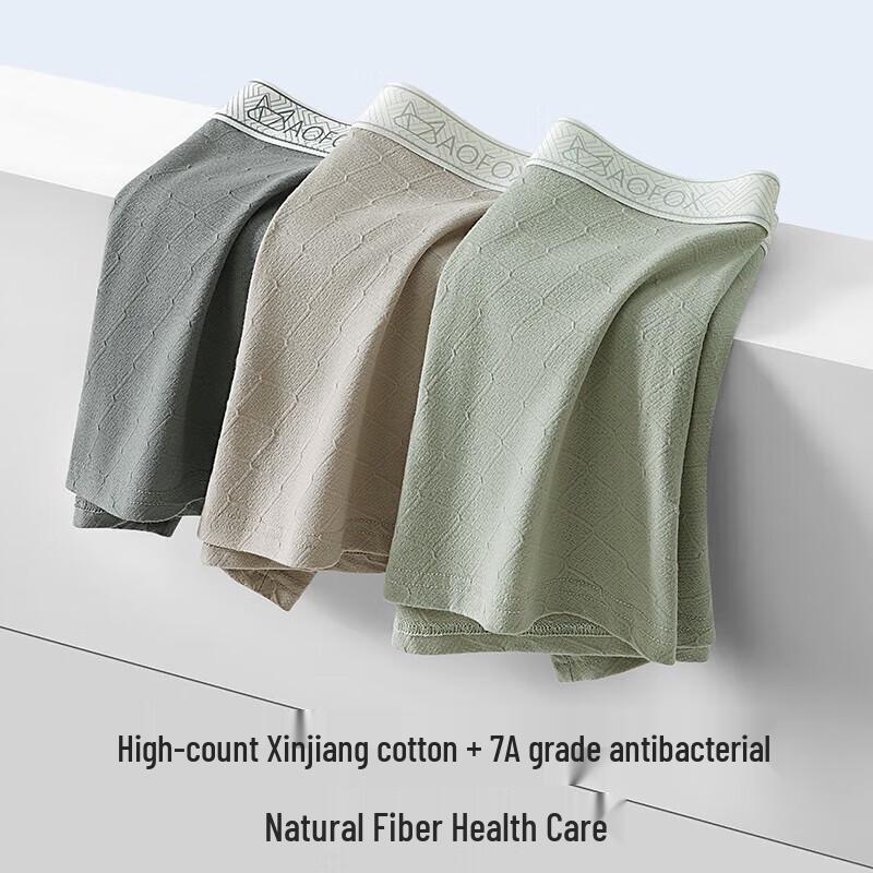 Herren 7A Antibakterielle Reine Baumwolle Boxer Briefs (3 Pack)