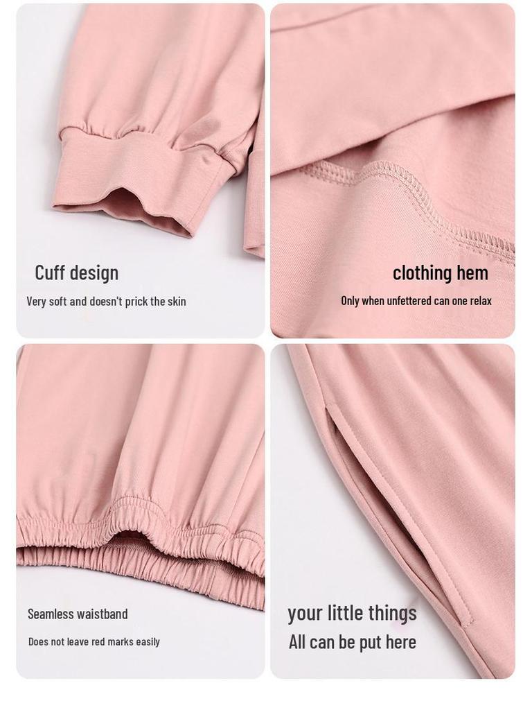 Autumn Pure Cotton Couple's Long Sleeve Pajamas Set for Men and Women