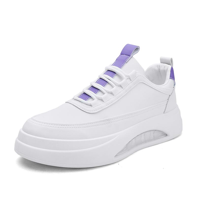 

39-44 Мужская модная тенденция Толстая подошва Увеличивающая рост Универсальная белая обувь Повседневная обувь Белая обувь для скейтбординга 44 белый/фиолетовый