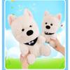 Adorable Scarf White Dog Plush Toy Soft Stuffed Animal For Gifts And Events