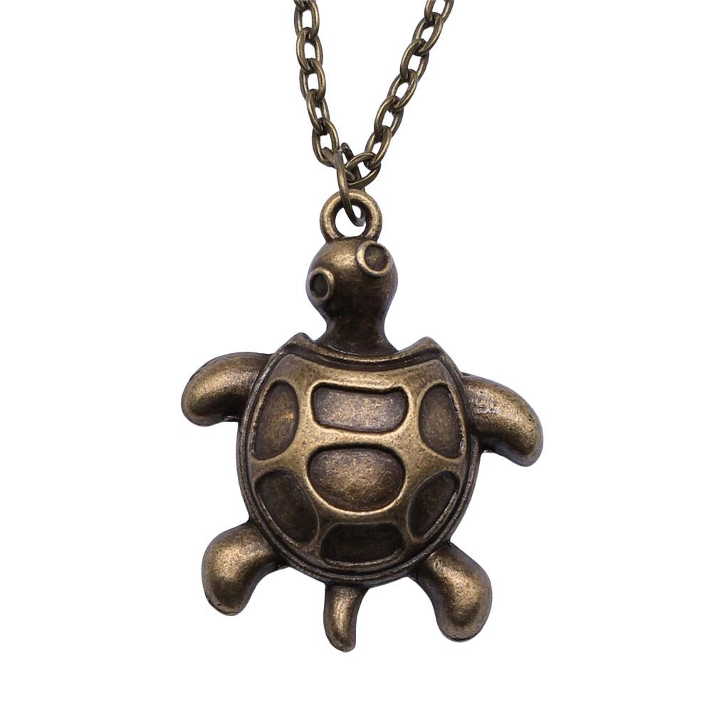 Schildkröte Seestern Muschel Anhänger Antik Bronze Metall Brautkragen Halskette für Strandhochzeit Trendiges Geschenk