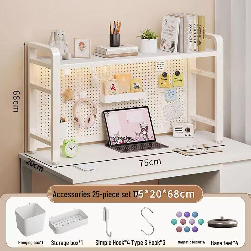 Iron Art Pegboard Bookshelf & Desk Organizer for Home or Dorm