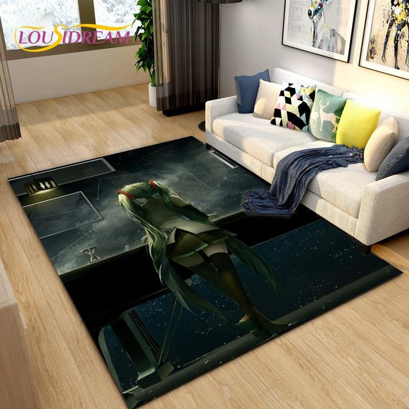 3D-Teppich mit japanischem Musik-Anime-Cartoon, Teppich für Wohnzimmer, Schlafzimmer, Sofa, Fußmatte, Dekoration, Kinder spielen, rutschfeste Bodenmatte