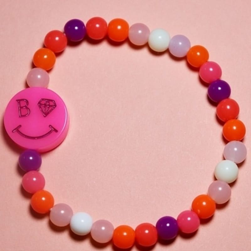 BONBEAU Neon color smile beads bracelet