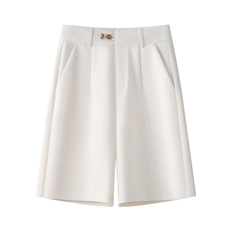 

Женские черные шорты от костюма - Весенняя коллекция 2025: Свободные, с высокой талией, широкие брюки-кюлоты. Small белый