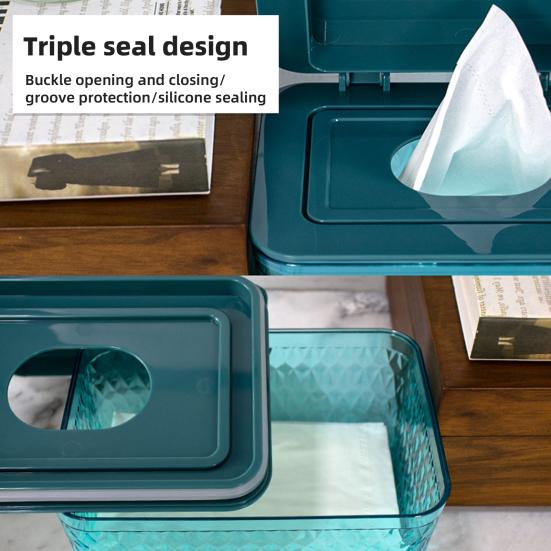 Wipes Dispenser Storage Box Large Capacity Dustproof Moisture Prevention Transparent Design Bathroom Wipes Case Box
