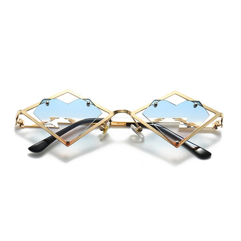 Metal Frames Heart Rimless Sunglasses Women Men Steampunk Luxury Brand Sun Glasses Female Gradient Hip Hop Eyewear UV400 Shades