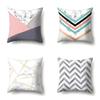 Polyester Pillow Case Nordic Ins Style Marble Geometric Printed Peach Leather Velvet Living Room Sofa Pillow Case