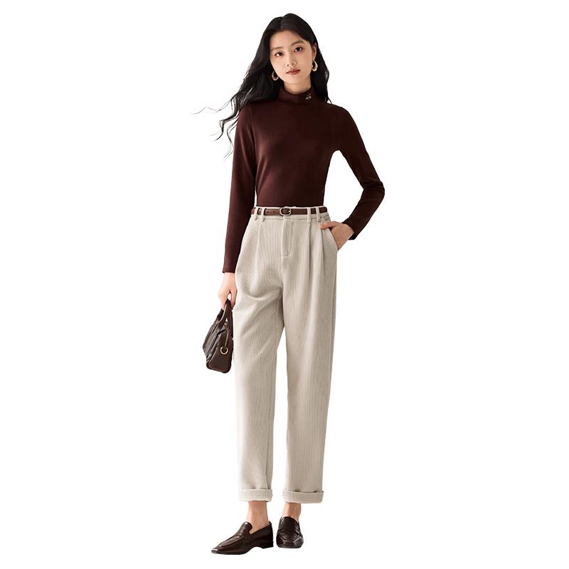 Xiangying Women's 2025 Winter Straight Wide-Leg Casual Pants