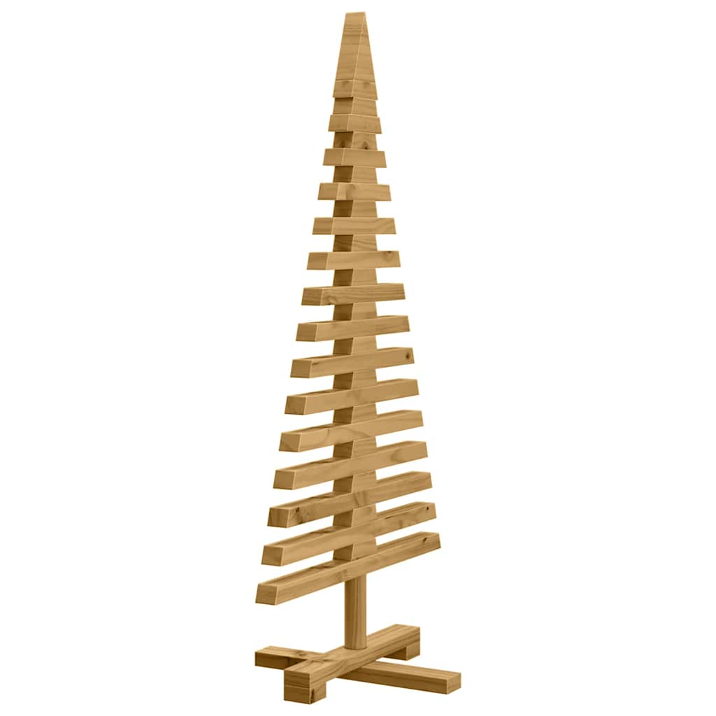 Wooden Christmas Tree with Stand Brown 90 cm Solid Pine Wood