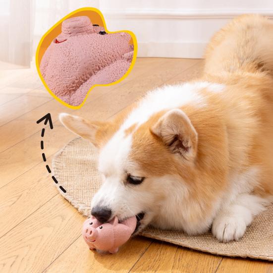 Pet Toy Latex Pig Chicken Shape Dog Teething Toy with Built-in Sound Device Relieves Boredom Separation Anxiety Chew Toy