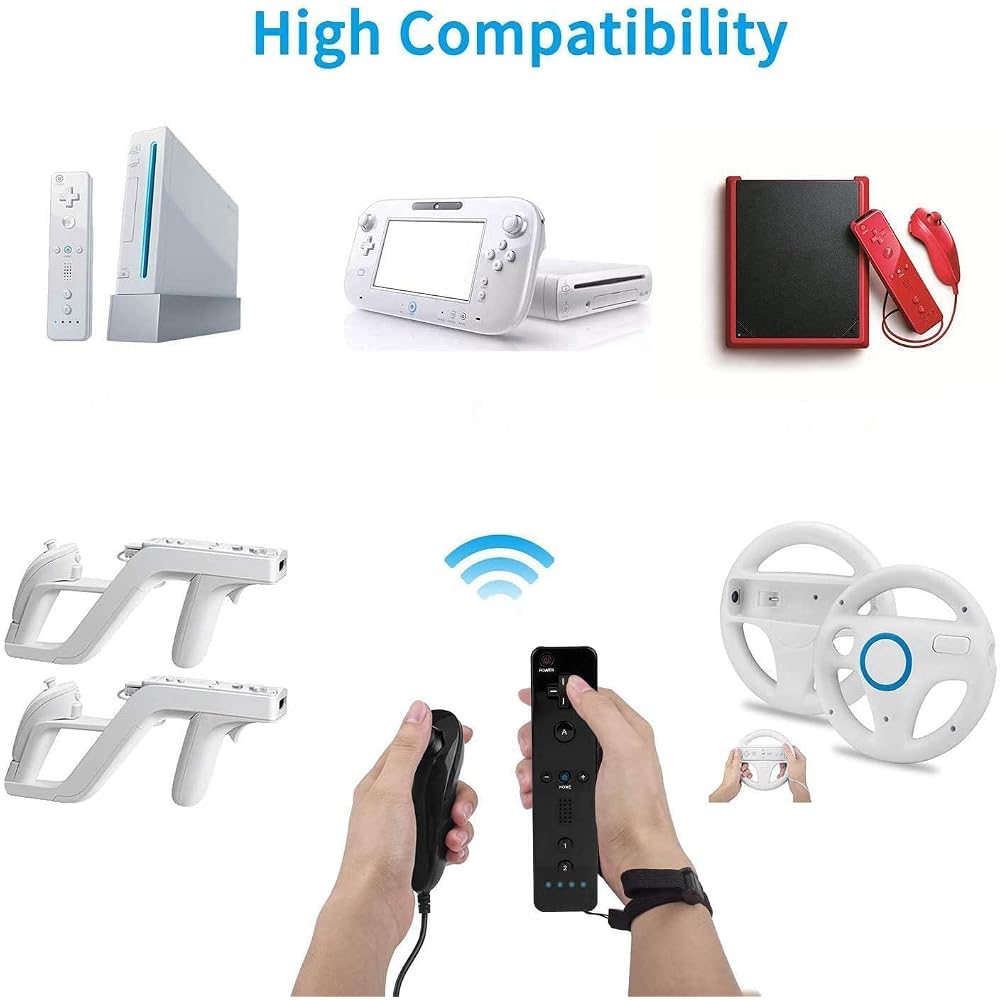 Wii Remote Nunchuck Wii Controller Console Joystick Remote Game Set Motion Plus Speaker with CMOS...