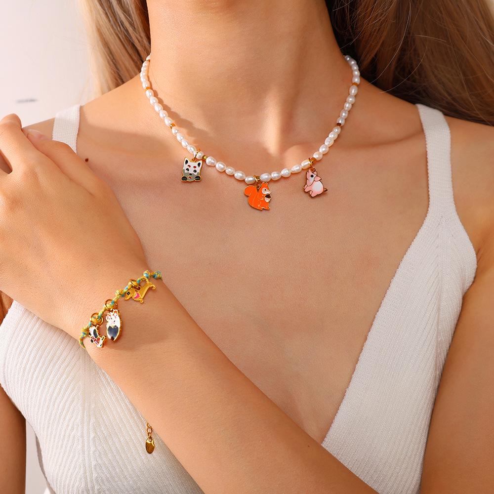Adorable Animal Charm Series: Cat, Dog & Squirrel Pendants for DIY Bracelets