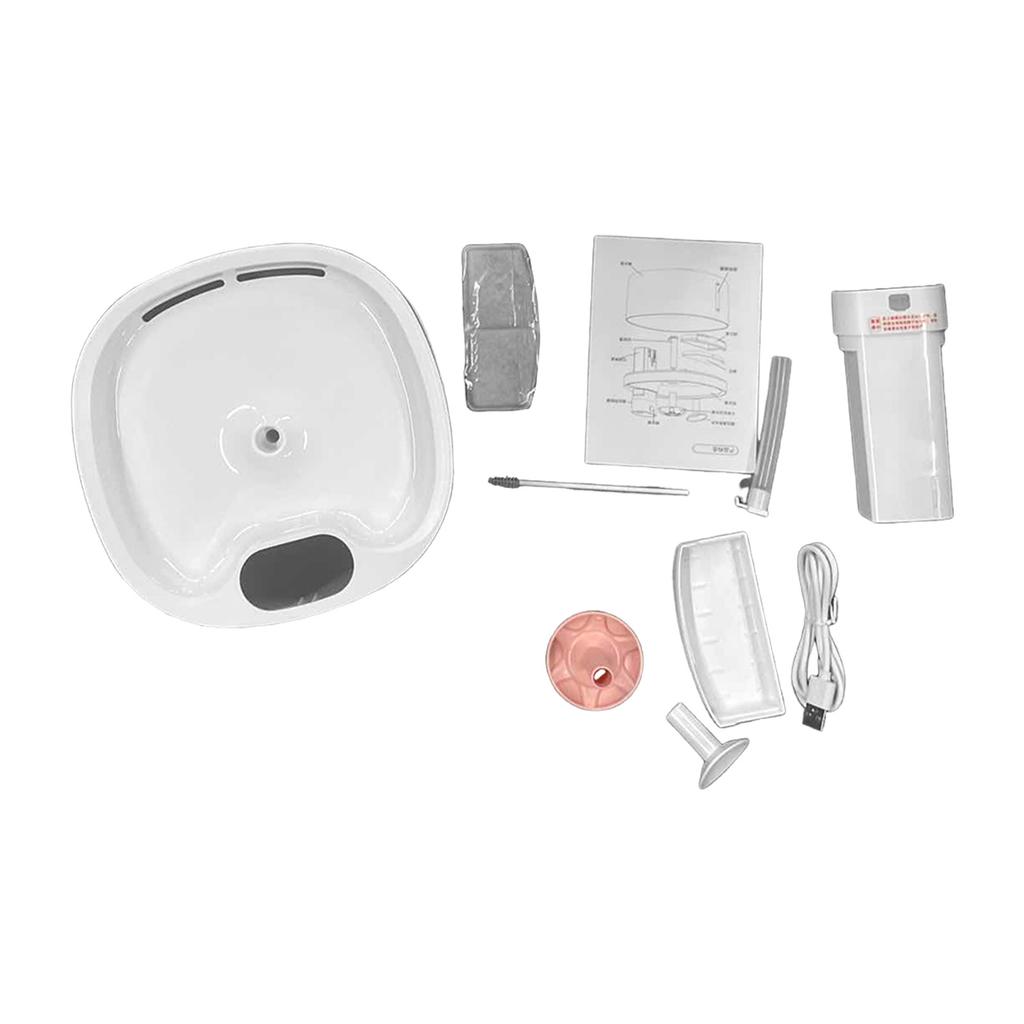 Hund Katze Trinkbrunnen Kabellos Automatischer Haustier-Trinkbrunnen 2,6L Großes Fassungsvermögen Katzenwasserspender mit 3 Modi 5-Stufen-Filtration Leise Pumpe für Pe