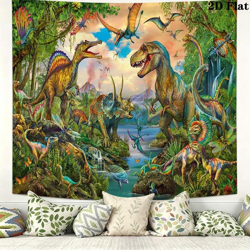 Jurassic Dinosaurs Pattern Home Decor Tapestry, Wall Hanging, Decorative RV Wall Cloth.MGT0918500