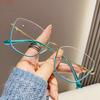 Myopia Glasses Women Ultralight Metal Half Frame Prescription Cat Eye Anti Blue Light Computer Glasses 0 To -6 0