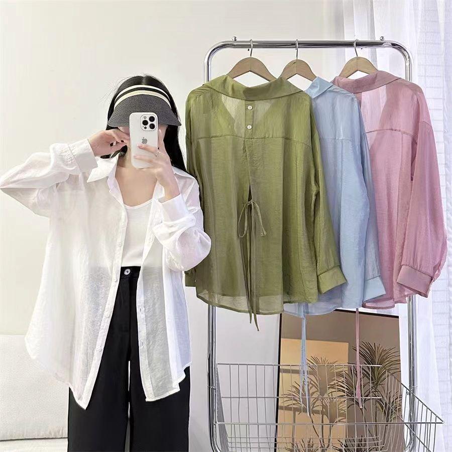 Women's Korean Style Long Sleeve Summer Sun Protection Cardigan - Breathable, Loose, Versatile Outerwear Top