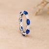 Sapphire & Cubic Zirconia Eternity Band for Women | Full Marquise Cut Wedding Ring | 925 Sterling Silver Anniversary, Engagement, Promise Gift