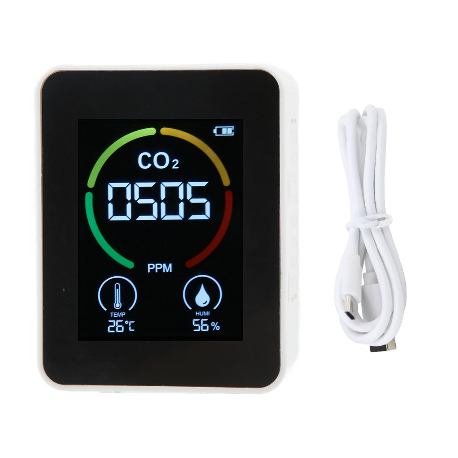 

CO2 Detector Carbon Dioxide Monitor Infrared Air Quality Monitor Sensor Detector with Temperature Humidity Detection білий