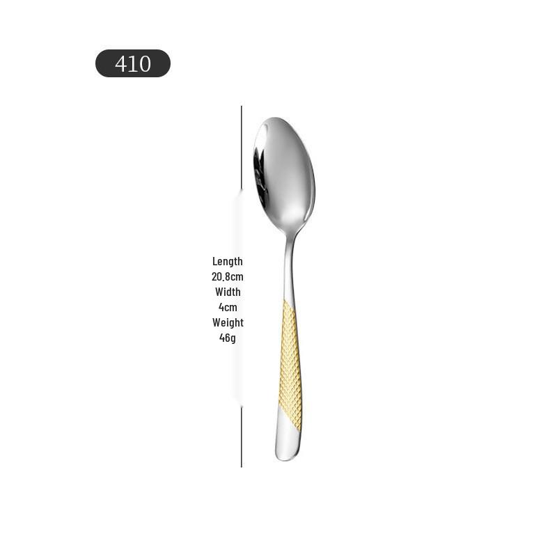 Cross 304 Stainless Steel Star Diamond Tableware Set: Steak Knife, Fork, Spoon, and Teaspoon for Home and Hotel Use