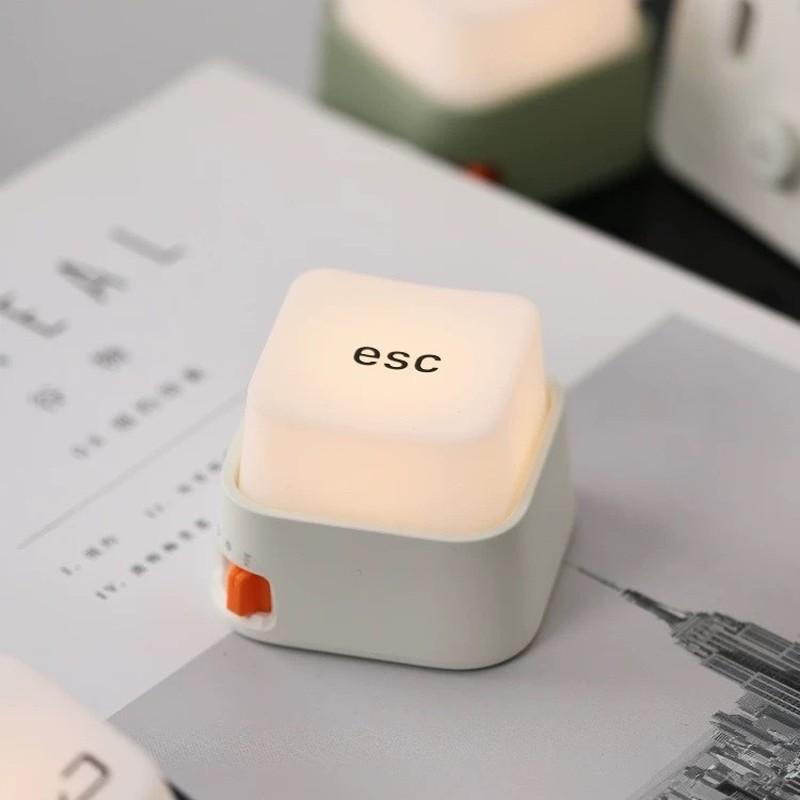 Cute Esc Keycap Fidget Night Light Usb Rechargeable Stepless Dimming Ambient Lamp For Kids Bedroom Desktop Decor Ornament