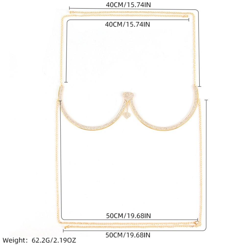 Tassel Chest Support Body Chain Heart Breast Chain Punk Bra Chest Chain  Girls