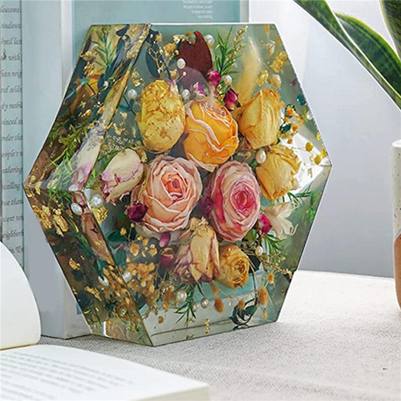 Versatile Large Silicone Molds Fit For Epoxy Resin, Flowers Preservation, Including Hexagon, Heart, Sphere