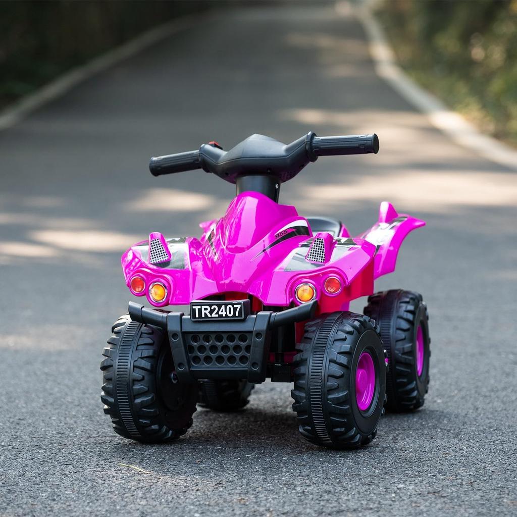 6V Kids Ride-On ATV, Electric Quad with Music, Battery-Powered 4 Wheeler for Toddlers & Children, Magenta