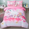 3PC Love Unicorn Powder Duvet Cover 100% Polyester Fiber Digital Printing 1Duvet Cover 2Pillowcases Home Decor Four Seasons