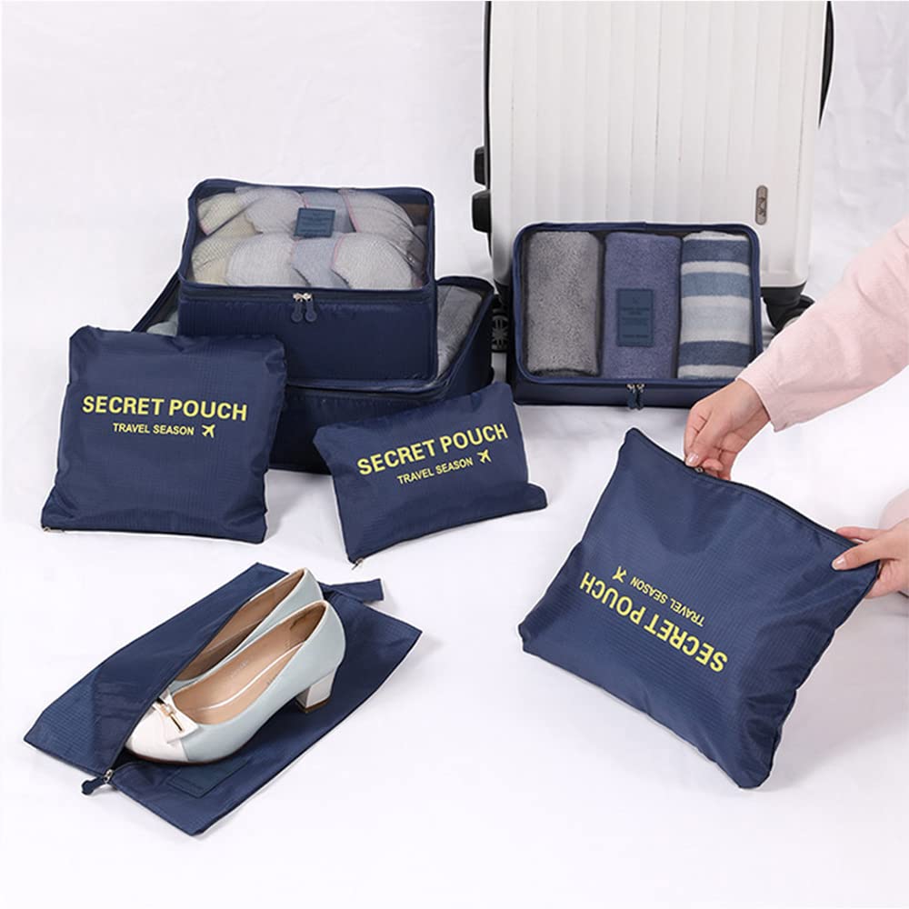 7 Set Packing Cubes Packing Organizers Travel Luggage Organizers for Suitcase Travel Accessories with Laundry Bag & Shoe Bag
