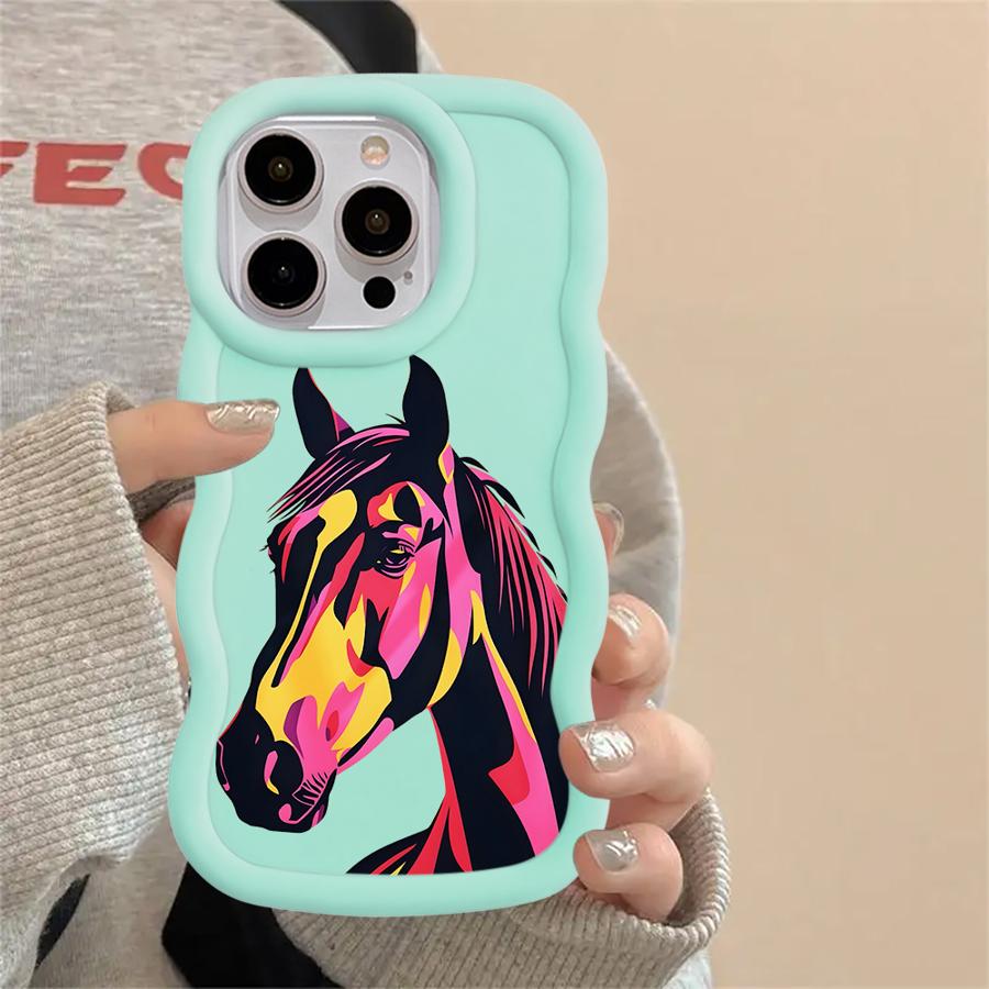 Case for iPhone XR 17 Air 16 Pro Max 8 14 11 15 Plus 12 13 Soft Phone Cover Cool Horse