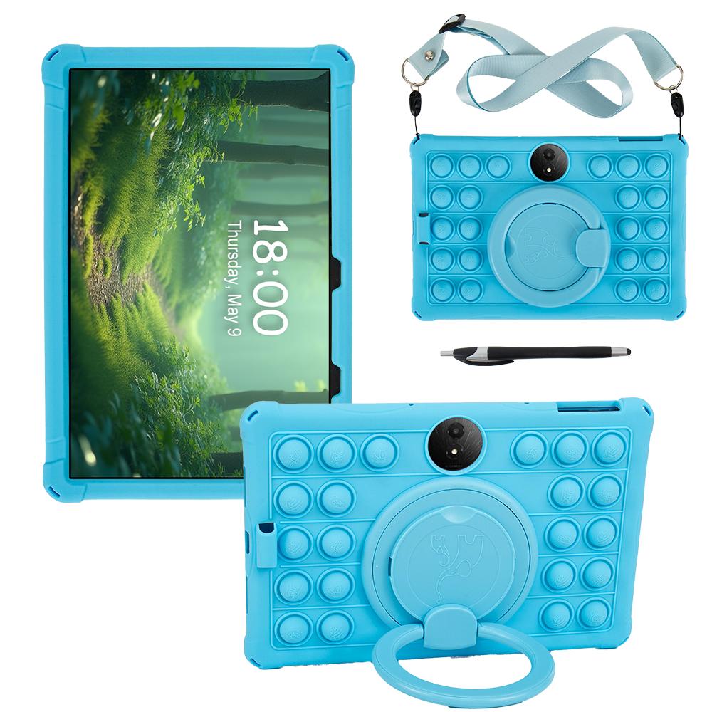360 Rotating Stand Case Universal For TCL Tab 11 Gen2 FE 2024 11 inch 9465X With Handle Grip Shoulder Strap Soft Silicone Cover