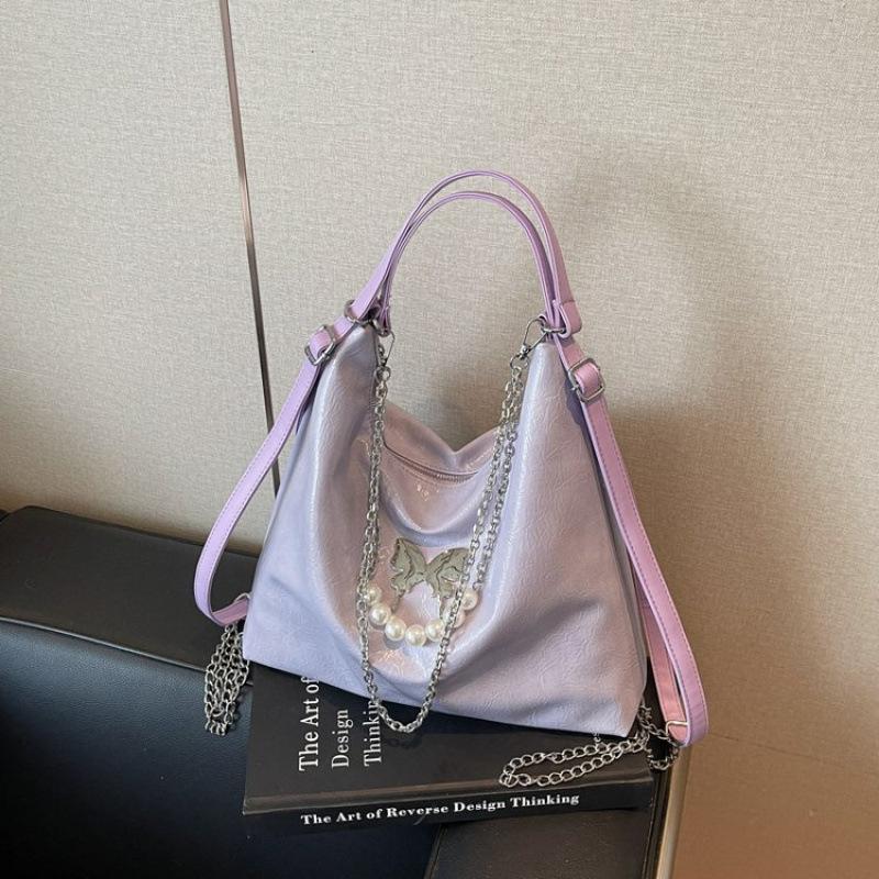 Summer New High-End Silver Underarm Bag Women'S Exquisite Chain Shoulder Bag Commuter Backpack