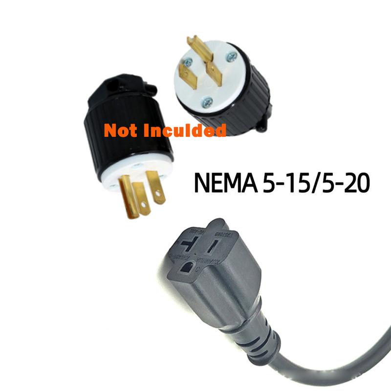 220V J1772 Type1 Socket To NEMA 5-15/5-20 EV Charger Adapter With 0.5M Cable for E-Bike/Scooter/One Wheel US Plug