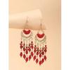 European and American retro earrings with ethnic style, rice beads, tassels, bead earrings, textured earrings, and accessories