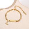 Stainless Steel Children's Butterfly Laser Bracelet - Cuban Chain Design