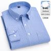 New 100% Cotton Oxford Mens Striped Plaid Shirts Long sleeve Male Business Casual High Quality Formal Shirt For Men Social Shirt