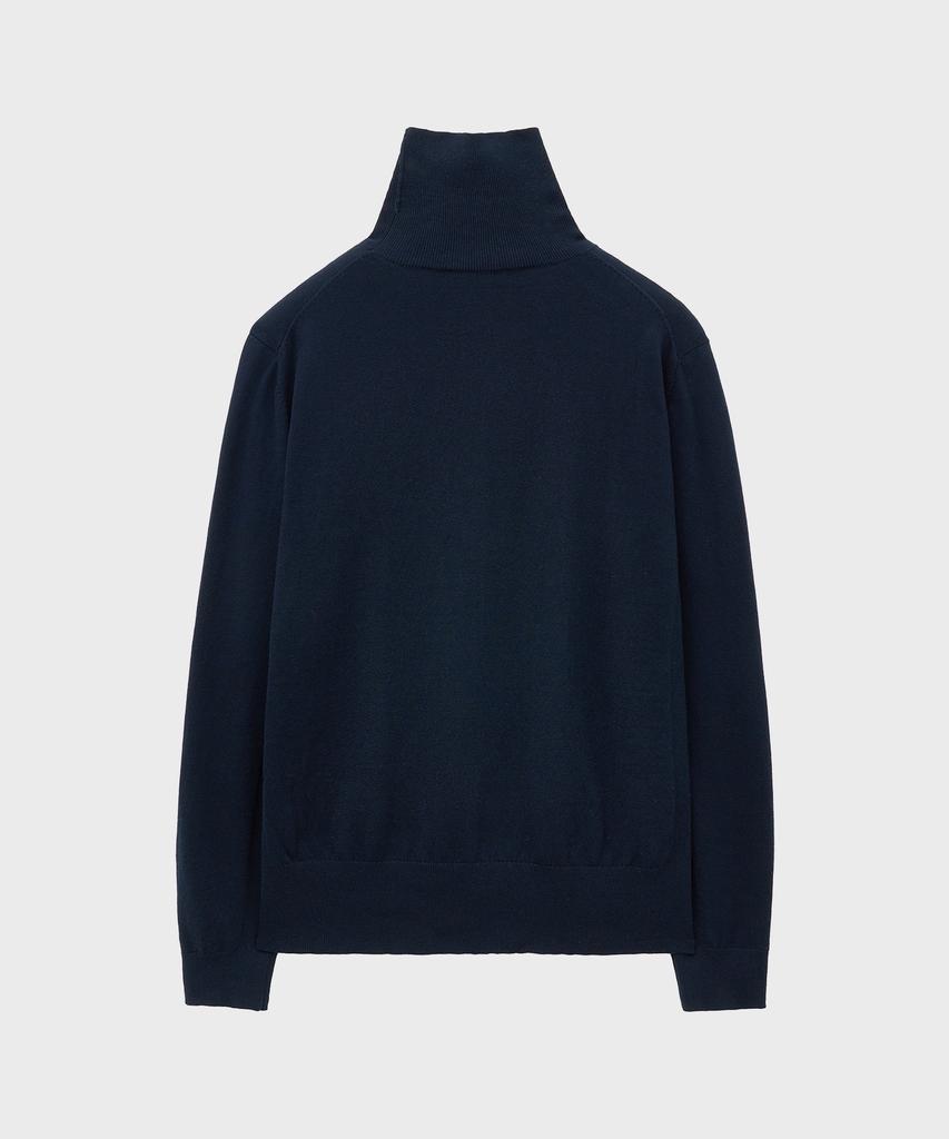 NOIRER Cashmere Cotton Turtleneck (Navy)