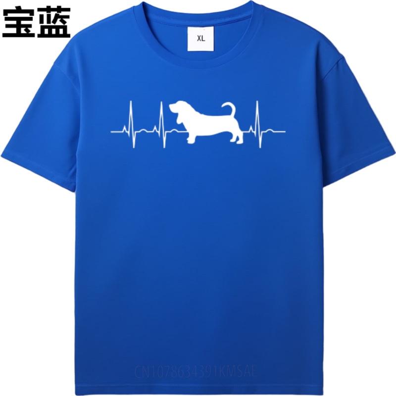 Funny Tshirt Street Wear Unisex Oneck Tshirt Casual Dachshund Heartbeat Silhouette Design Minimalist Teeshirt Teenagers Tee Shirt