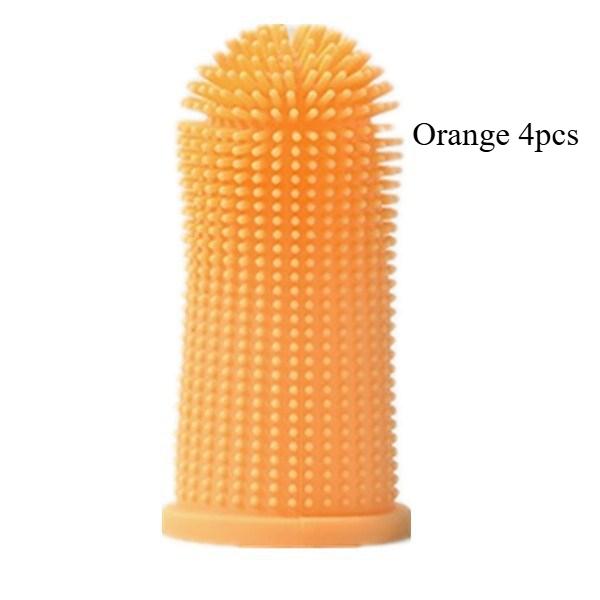 4Pcs/1pc Pet Silicone Finger Brush Dog Toothbrush Anti-stone Kitten Finger Brush Finger Teeth Gum Care
