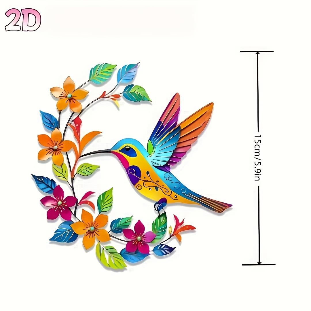 Of beautiful bohemian style flowers and hummingbird wall art decoration - patio-garden, patio, living room and bedroom 2D flat.