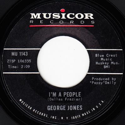 7-дюймовая пластинка GEORGE JONES - I'm A People / I Woke Up From Dream MU1143 Musicor Records 1966 США Фолк Б/у