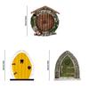Garden Fairy Door Decoration With Wooden Tree Design For Outdoor Yard Decor