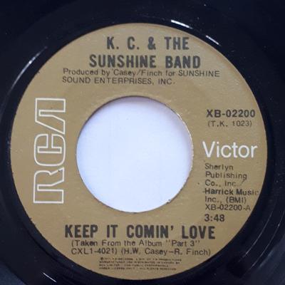 7inch Record K.C. THE SUNSHINE BAND Keep It Comin Love XB02200 RCA VICTOR 1977 Canada SoulFunk Used