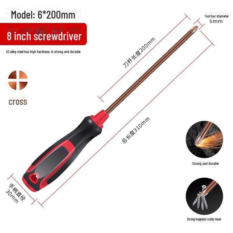 Japanese Industrial S2 Alloy Steel Screwdriver Set - Flat Cross, Super Hard, Free Shipping
