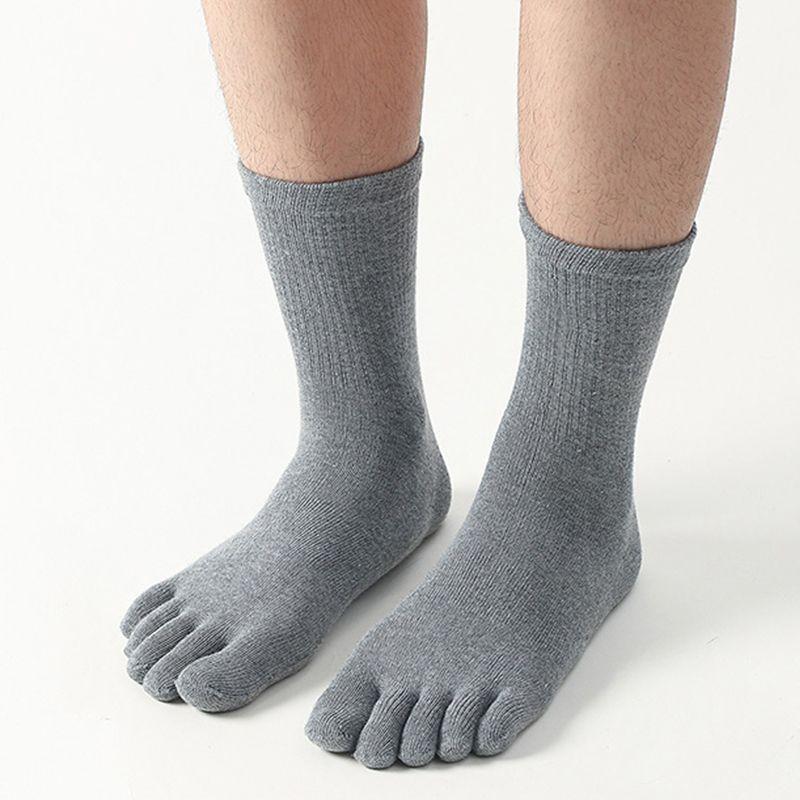 

Мужские носки для йоги с пятью пальцами, нескользящие, профессиональные, для пилатеса, мужские, большого размера, носки для йоги из чистого хлопка, силиконовые, дышащие, влагоотводящие Grey