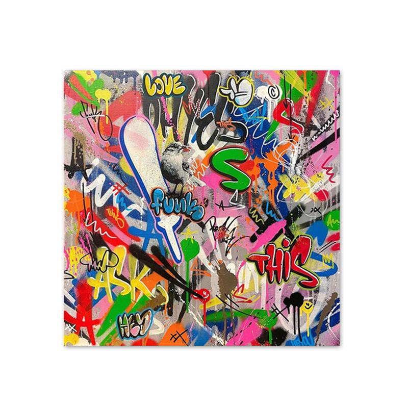 Martin Whatson Graffiti Artwork Canvas Painting Modern Pop Art Posters and Prints Wall Pictures for Home Living Room Cuadros